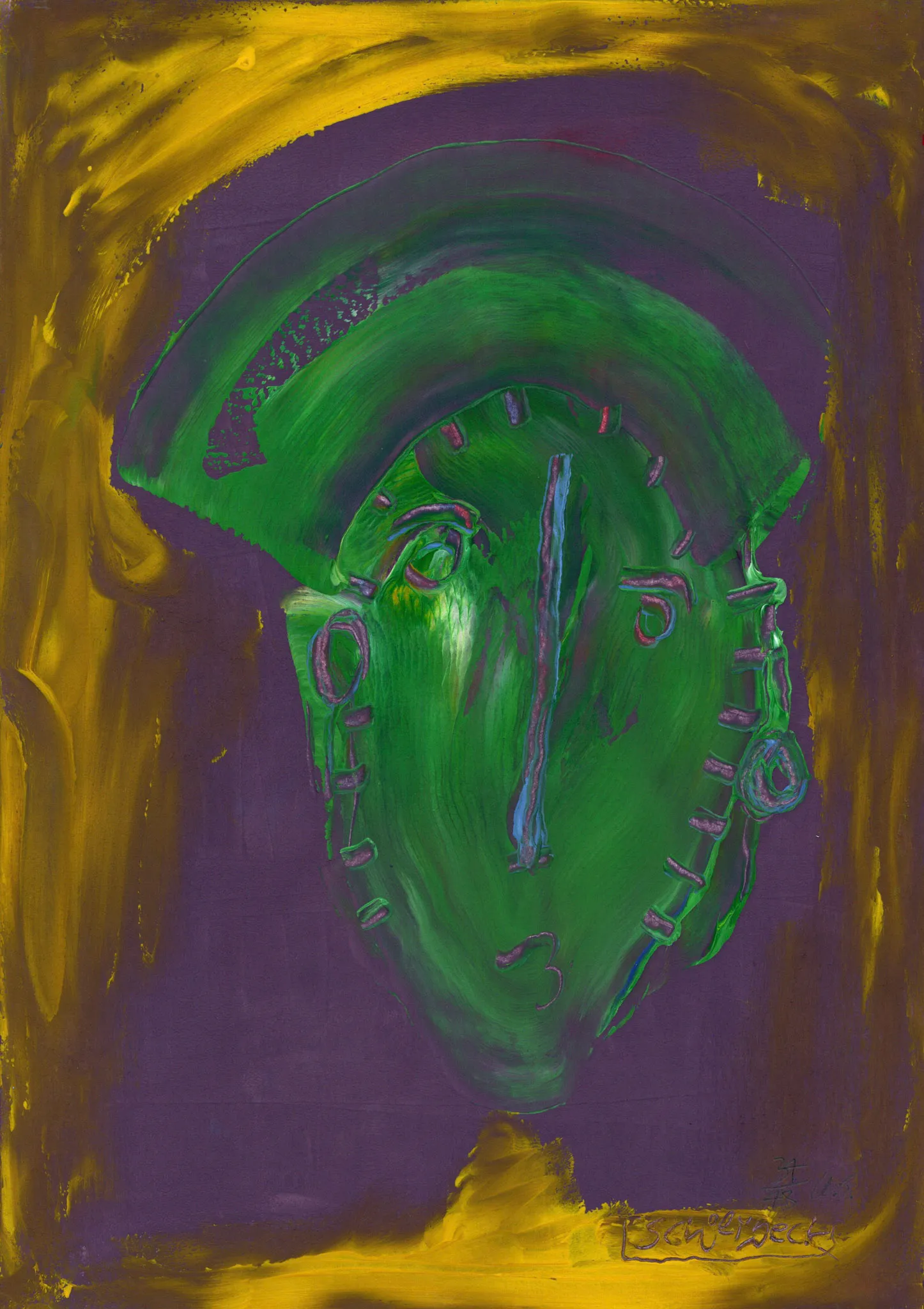 "kuk kuk", No. 34 of 48, by Ulrik Schjerbeck, ink on paper, 2025