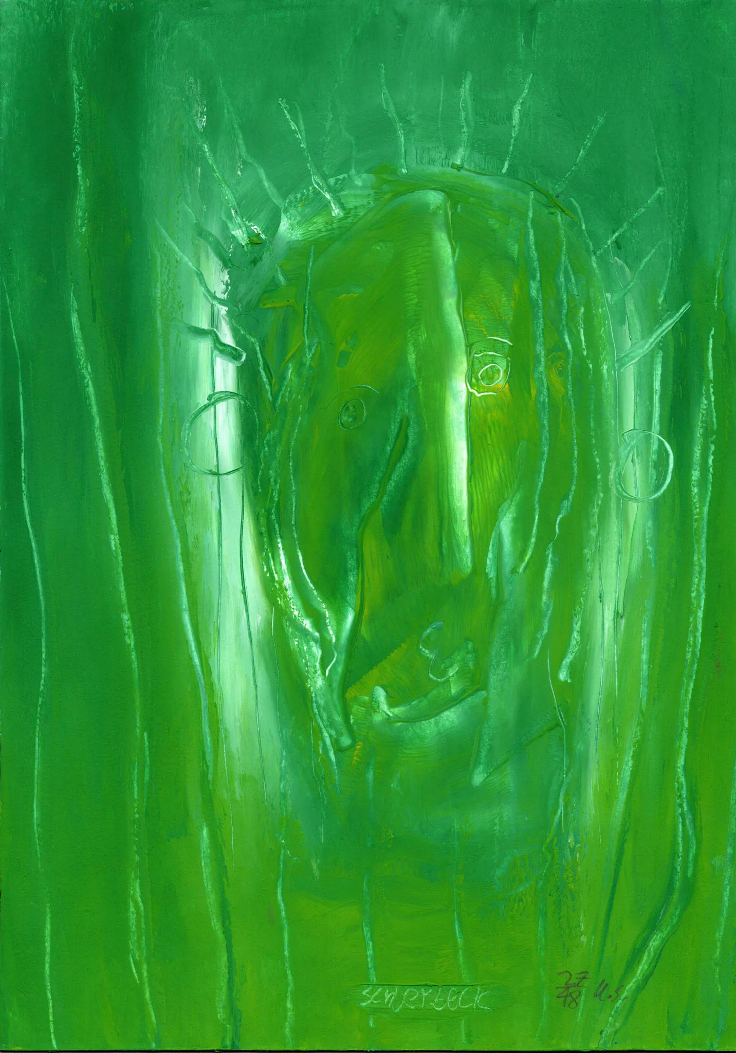 "kuk kuk", No. 27 of 48, by Ulrik Schjerbeck, ink on paper, 2025