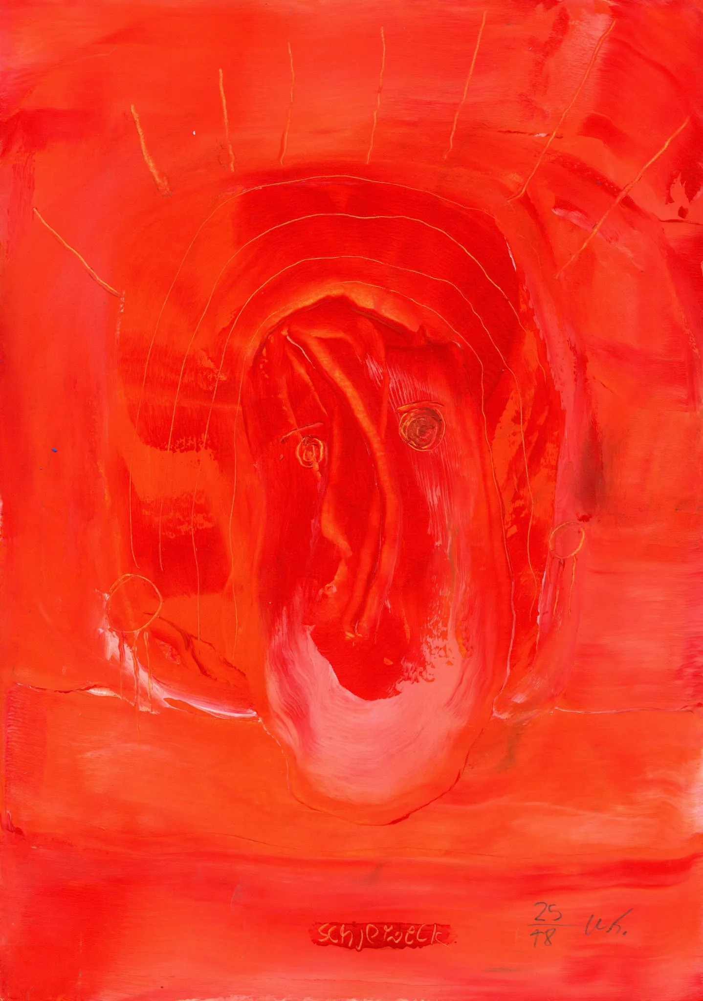 "kuk kuk", No. 25 of 48, by Ulrik Schjerbeck, ink on paper, 2025