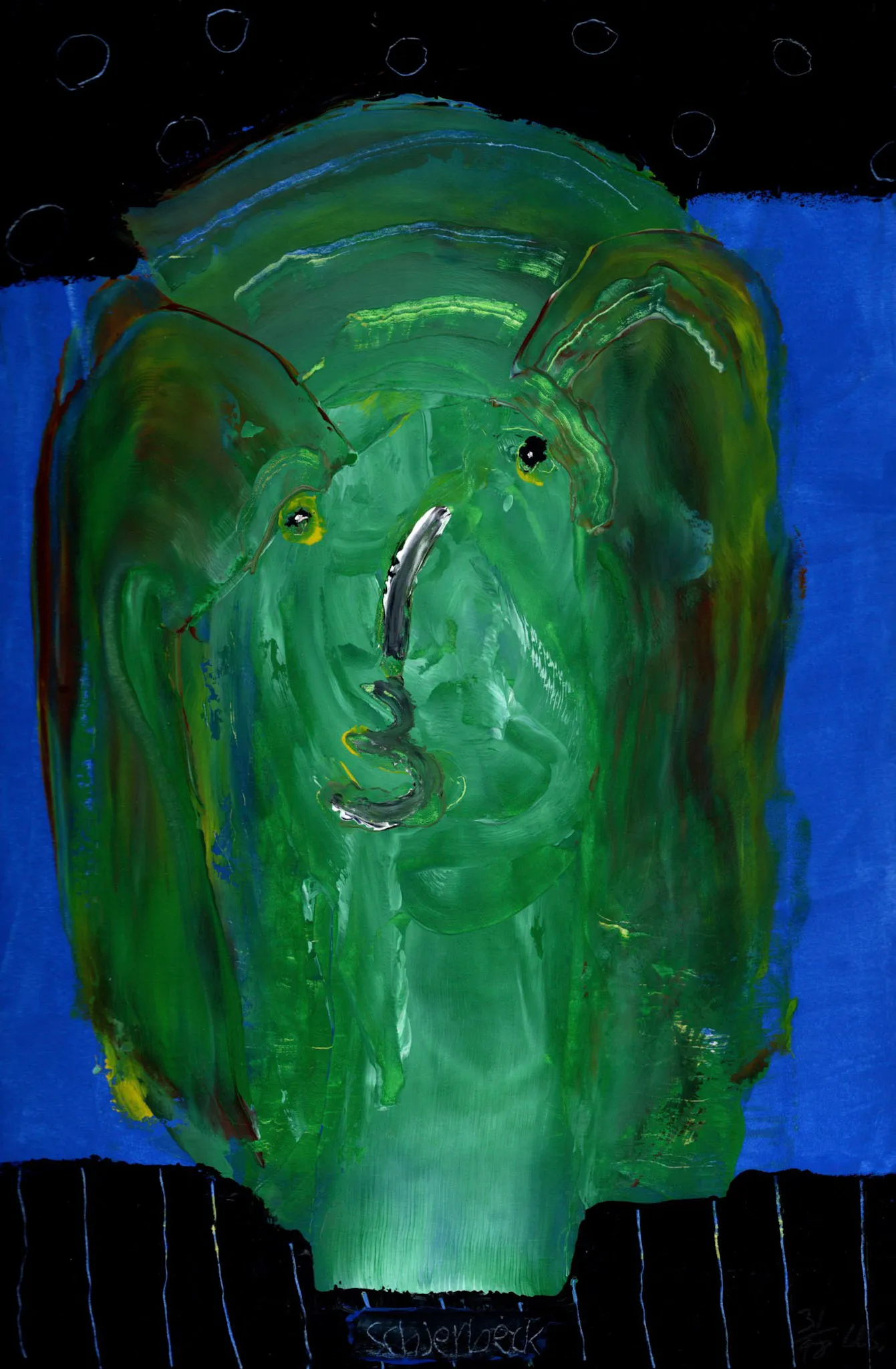 "kuk kuk", No. 31 of 48, by Ulrik Schjerbeck, ink on paper, 2025