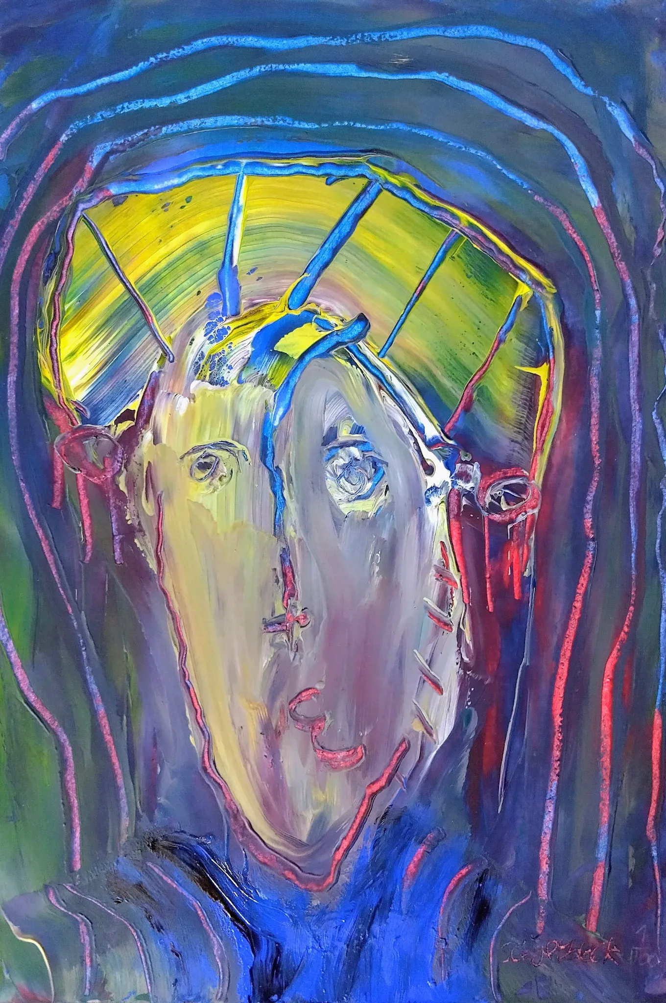 "kuk kuk", No. 32 of 48, by Ulrik Schjerbeck, ink on paper, 2025