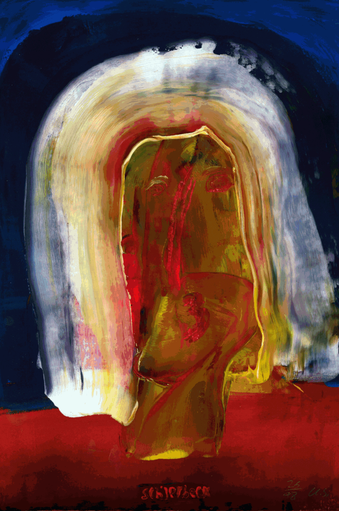 "kuk kuk", gif, by Ulrik Schjerbeck, ink on paper, 2025