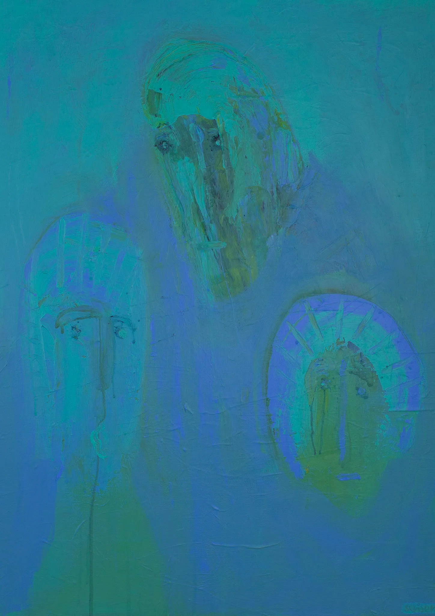 "elefanten i rummet", by Ulrik Schjerbeck, acryllic on canvas, 2025