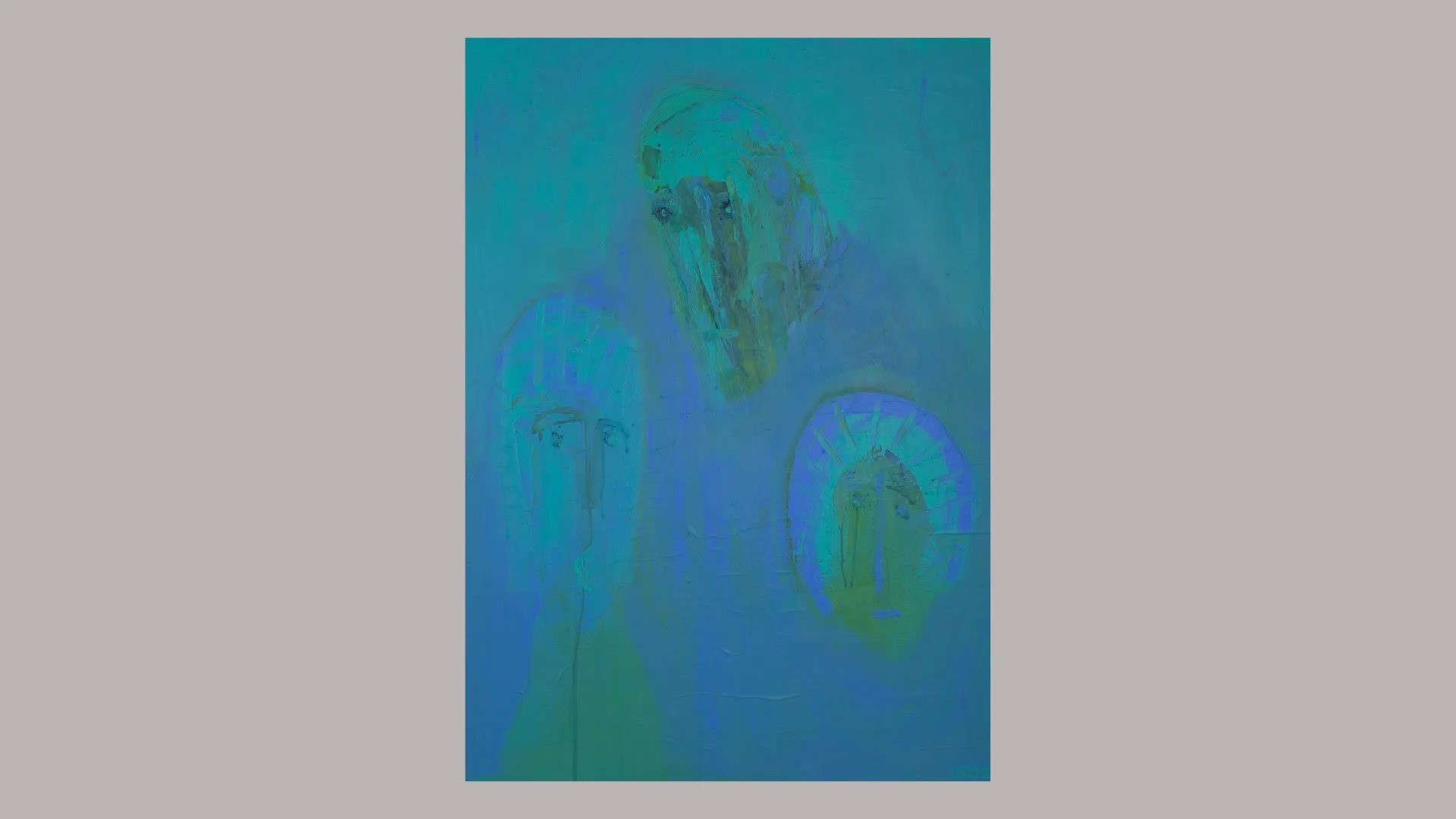 "elefanten i rummet", cover image, by Ulrik Schjerbeck, acryllic on canvas, 2025