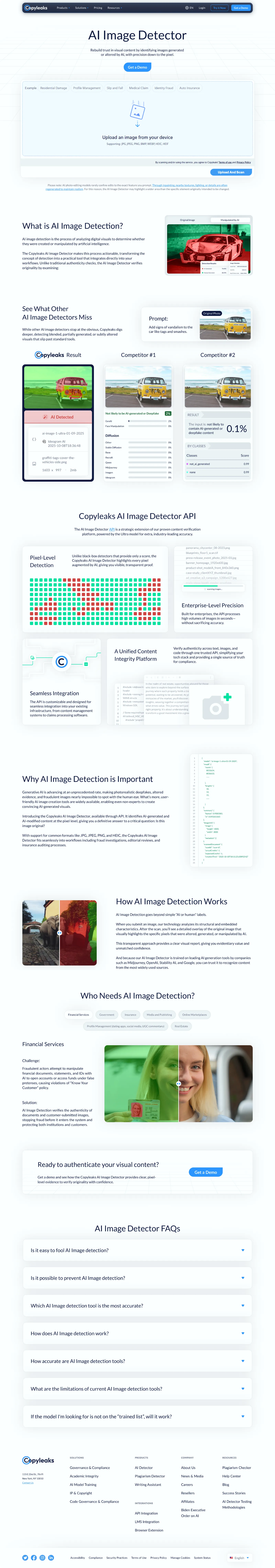 AI Image Detector Full page