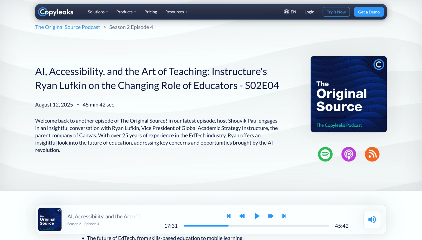 Podcast Page Alternate Design