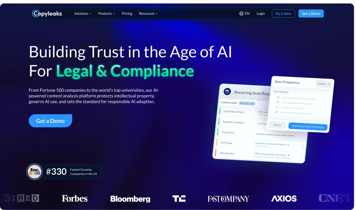 Legal & Compliance Homepage Example