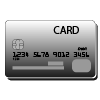 Silver credit card with numbers and chip on the left side.