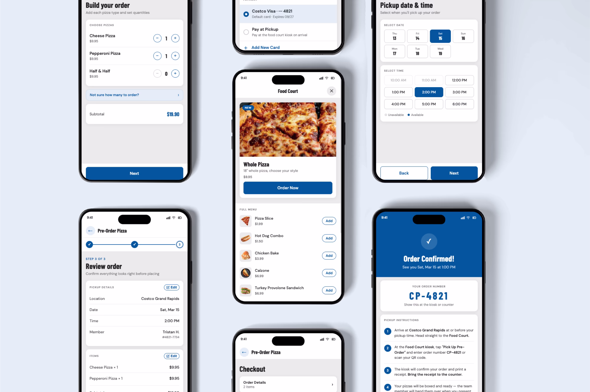 Costco Pizza Pre-Order user interface