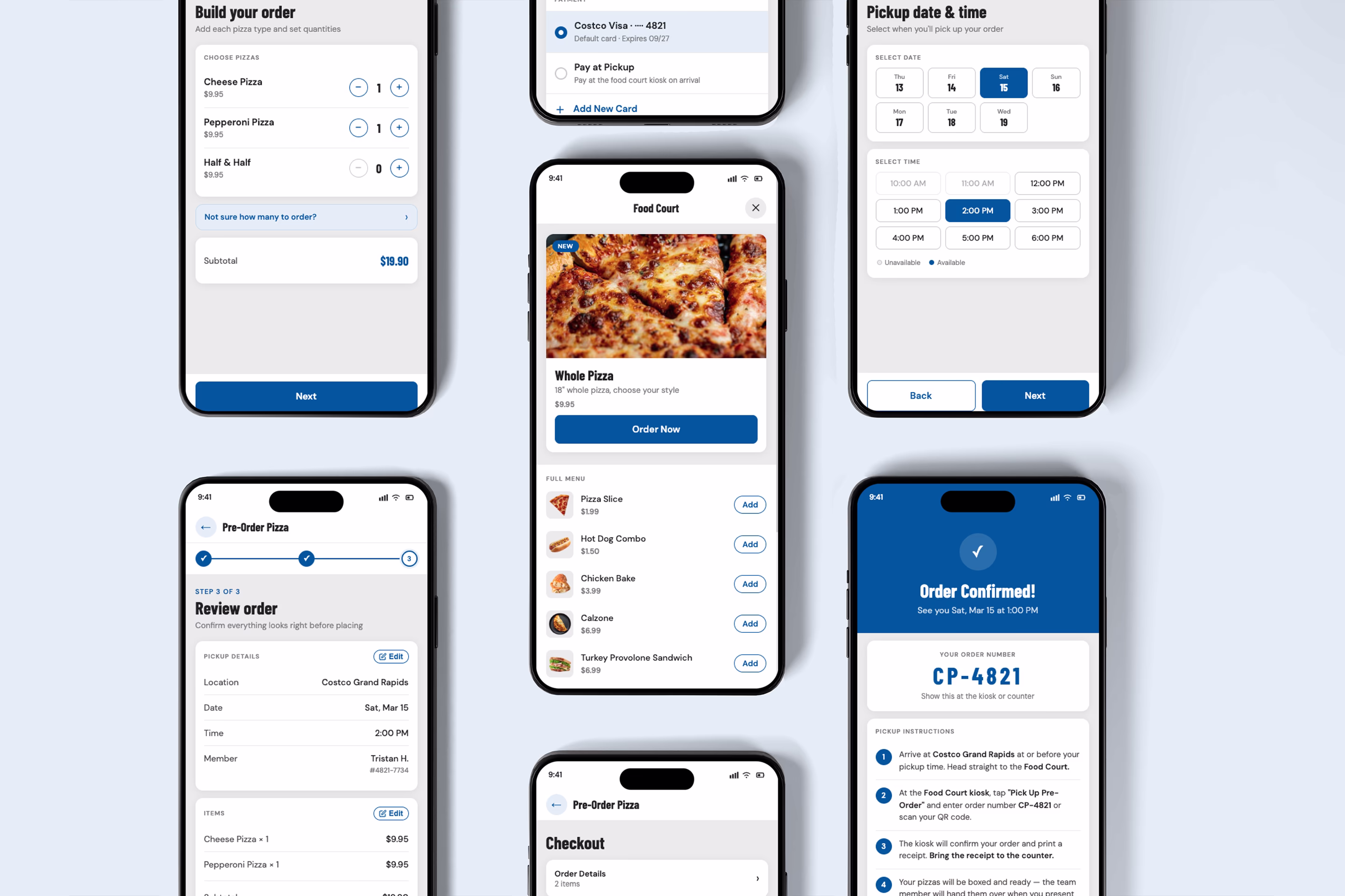 Costco Pizza Pre-Order user interface