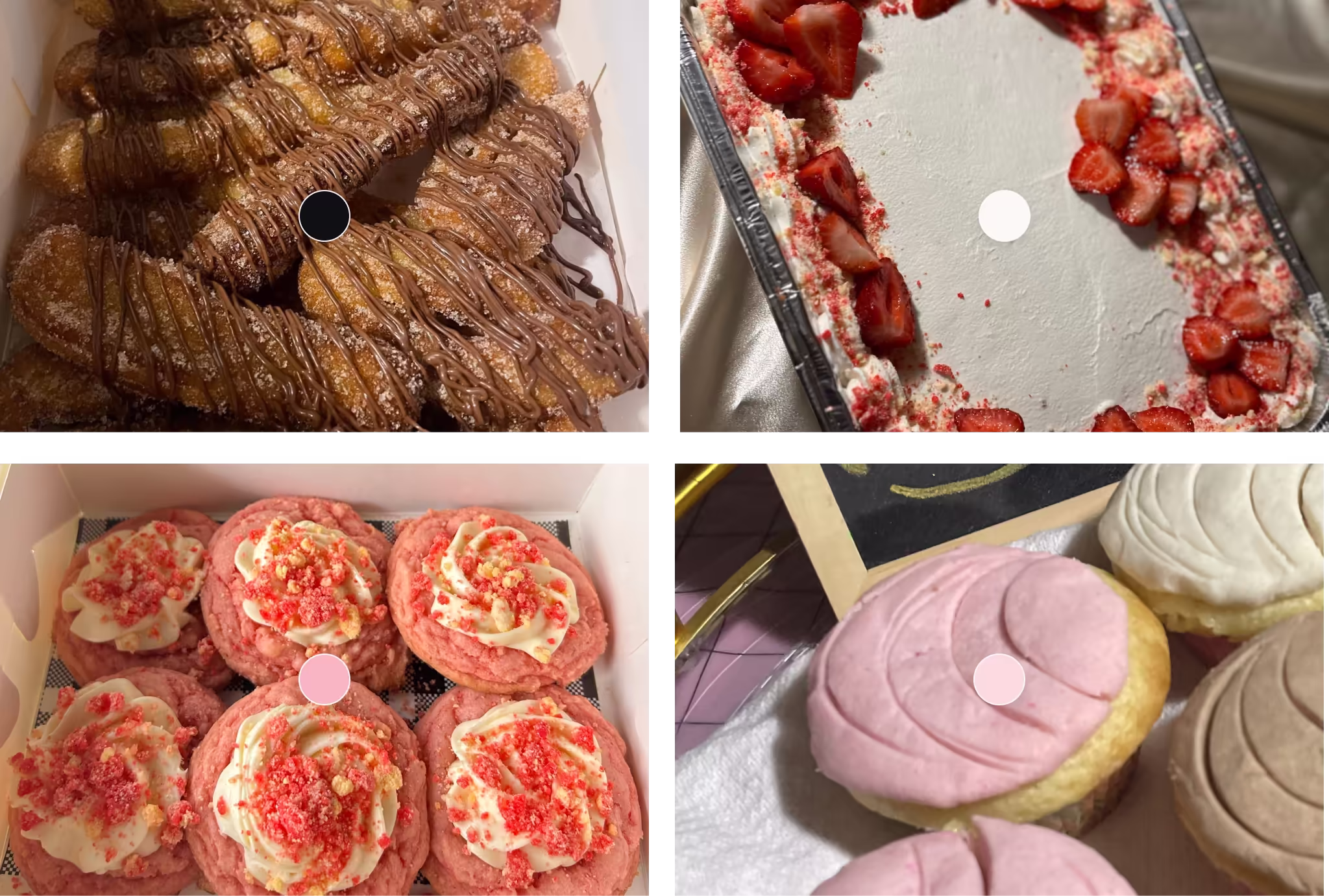 Colors used in Ashley's Antojitos brand, pulled from popular menu items