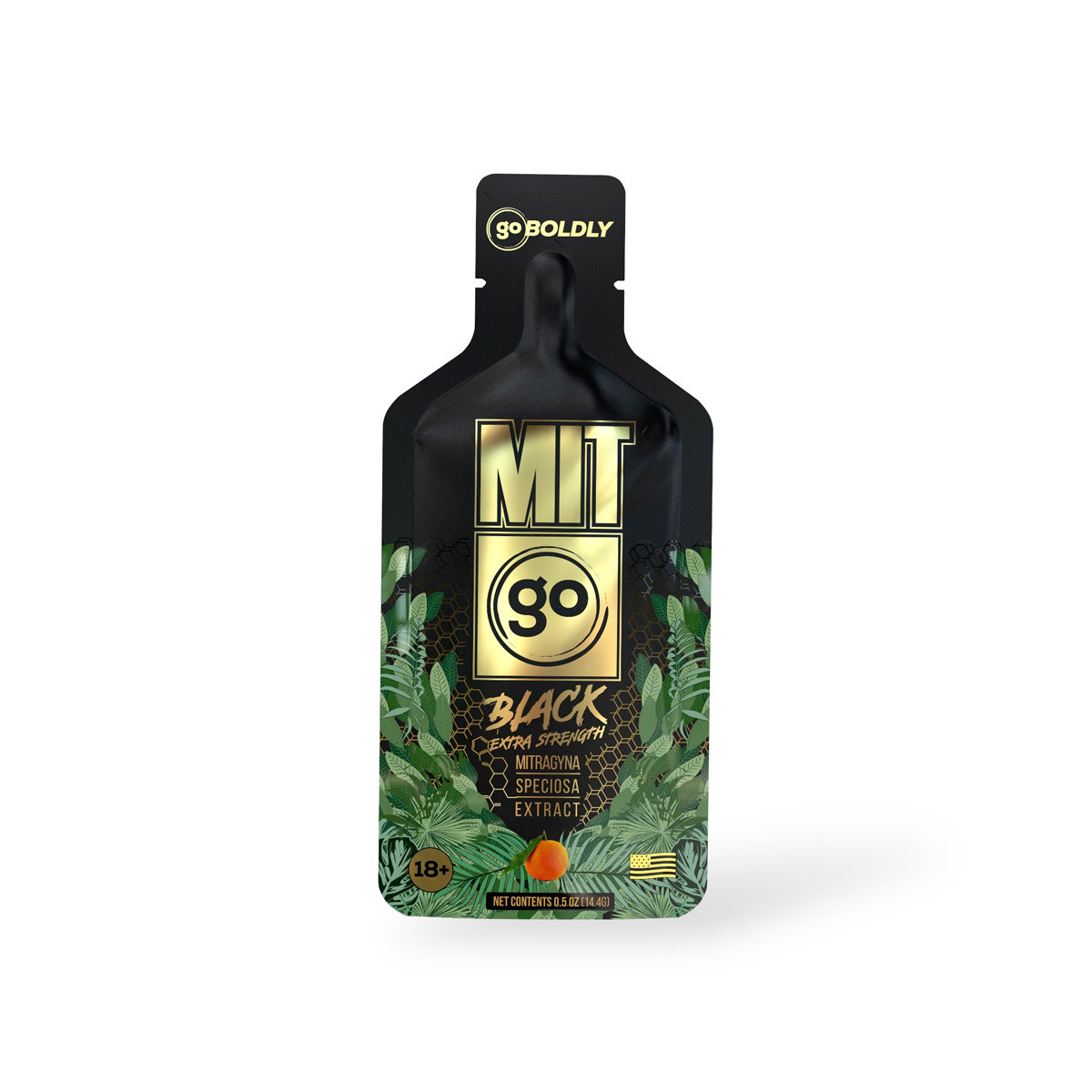MIT 45's Mit Go Black Extra Strength Kratom Extract is a revolutionary way to elevate your daily Kratom experience! This tasty and convenient product is designed with your busy lifestyle in mind, delivering the perfect dose of Kratom combined with beneficial herbal extracts. Gone are the days of tedious measuring and mixing - with Mit Go Black, all you need to do is squeeze the pouch onto your tongue and wash it down with a sip of water. The delightful flavor will surprise and delight your taste buds, offering a more subtle and enjoyable experience compared to traditional Kratom shots.