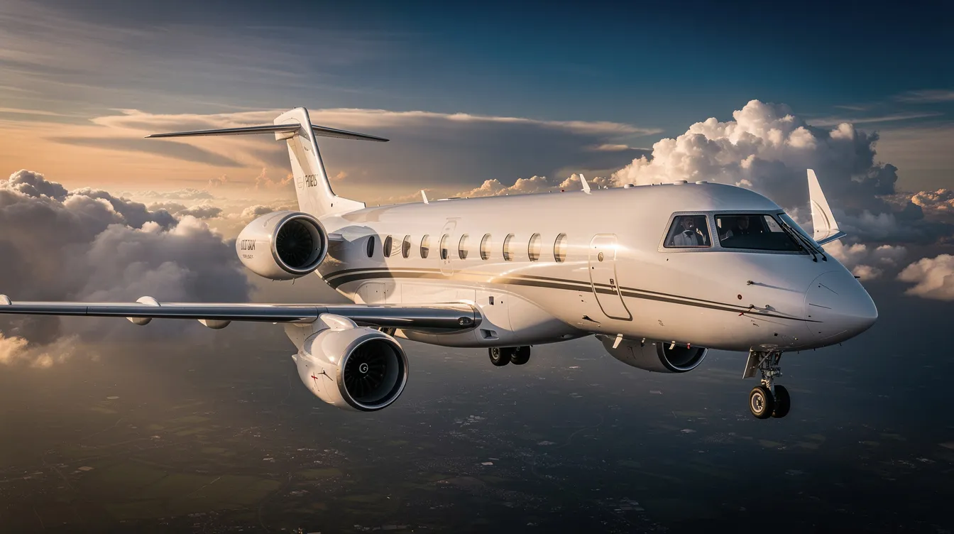 An image of a sleek private jet parked at a modern airport terminal, showcasing the luxury and convenience of private air travel. This private jet charter exemplifies the personalized service and comfort that discerning travelers can expect when booking a charter flight for their next trip.