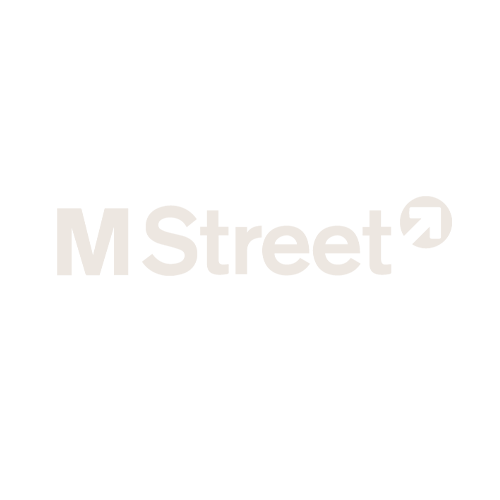 M Street logo in white png