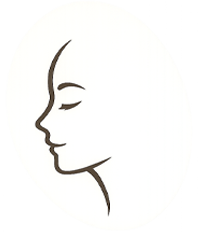 Minimalist side profile illustration of a woman's face with closed eyes.