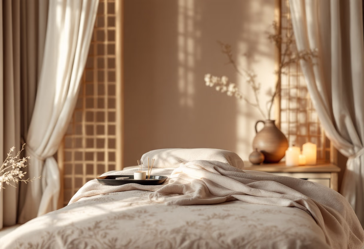 image of a peaceful acupuncture therapy room