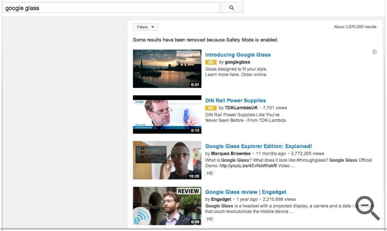 Truview discovery ads on video results for desktop