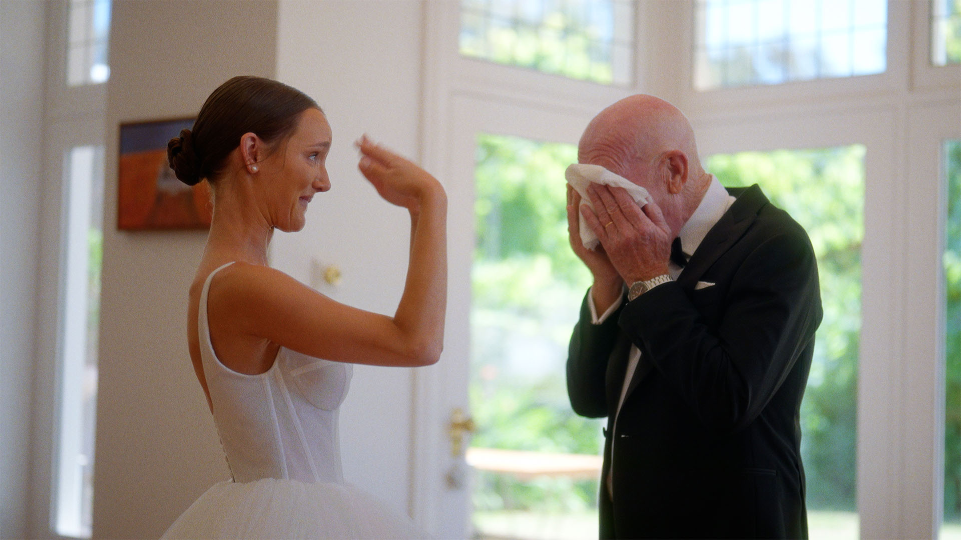 Bride first look with her father