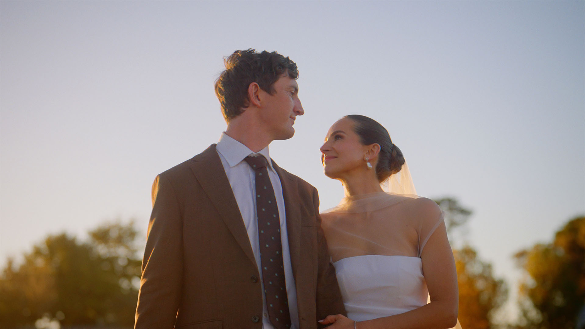 Bride and groom sharing intimate moment during the wedding photoshoot