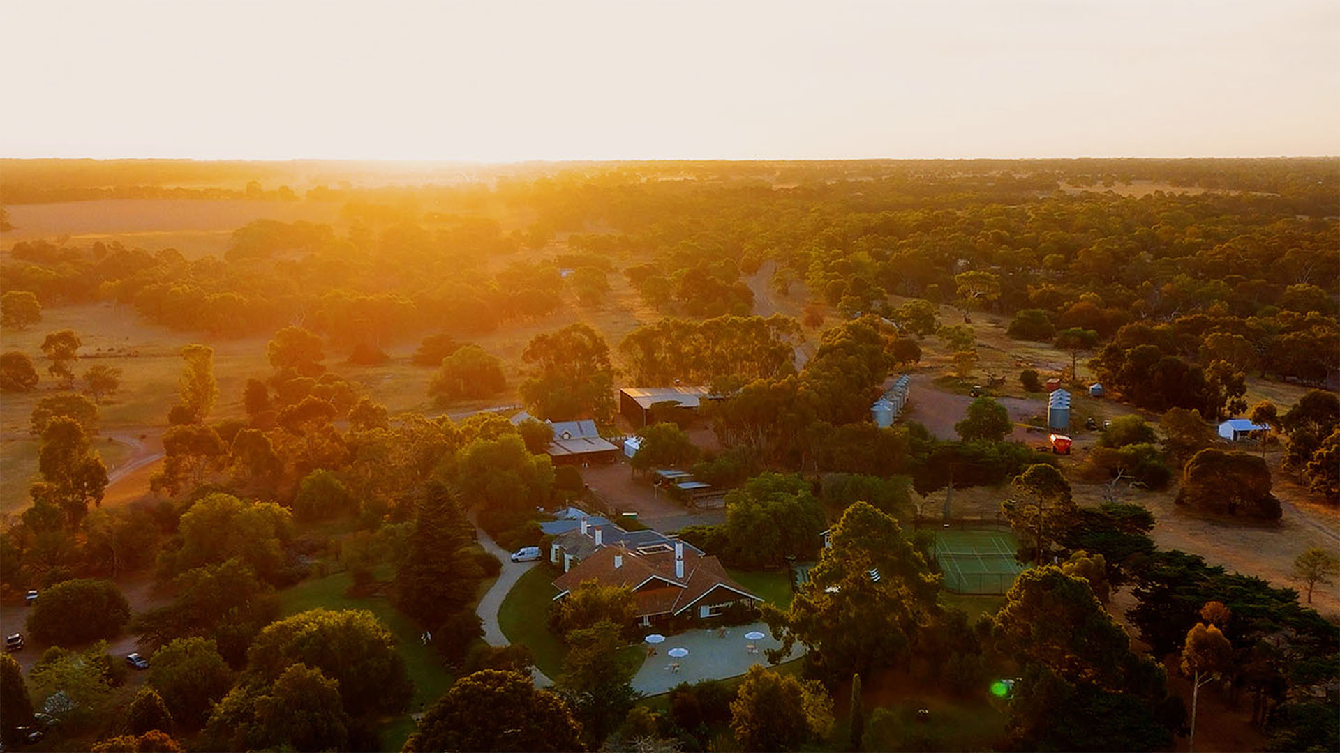 Drone shot of Woolbrook Homestead