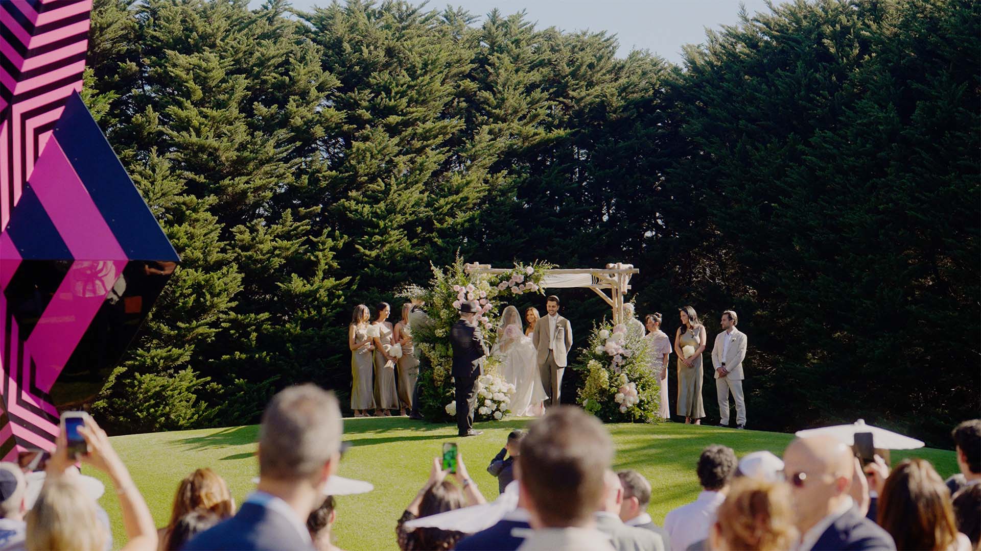 Jewish chuppah ceremony canaopy at Pt. Leo Estate