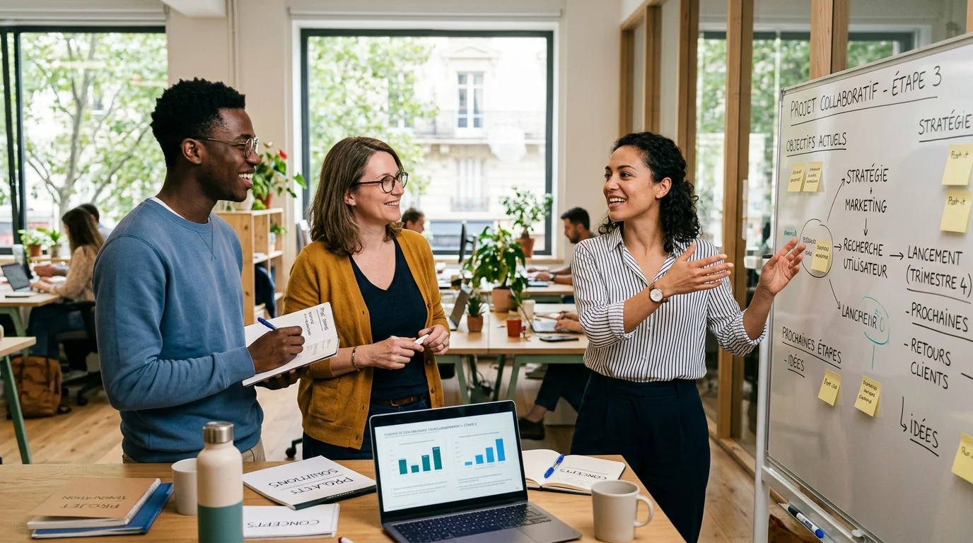 Collaborateurs de services différents coopérant sur un projet transversal