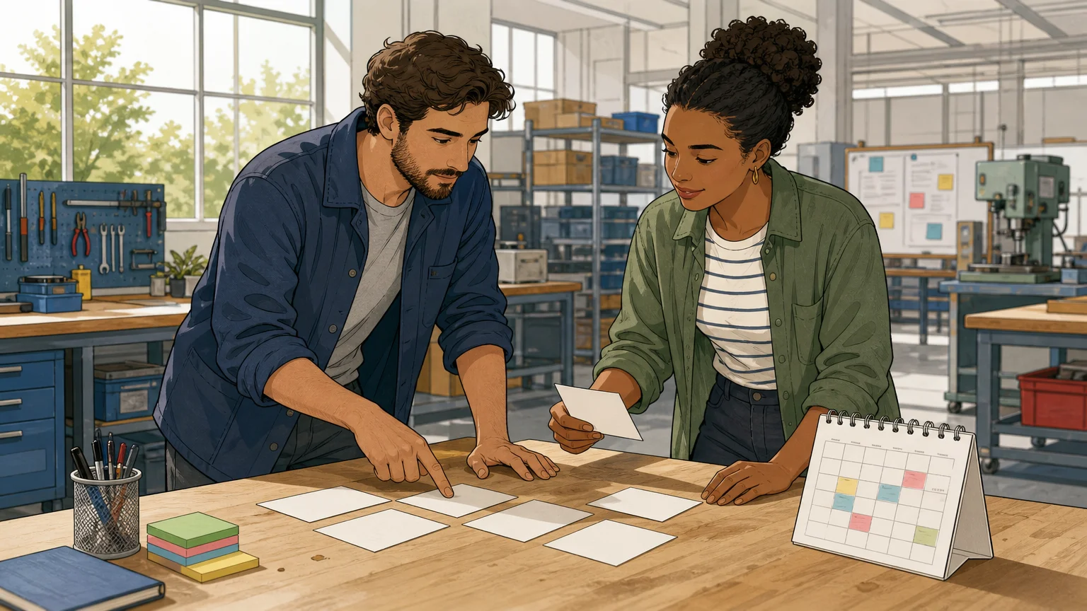 Deux professionnels transforment une discussion en plan d’action concret
