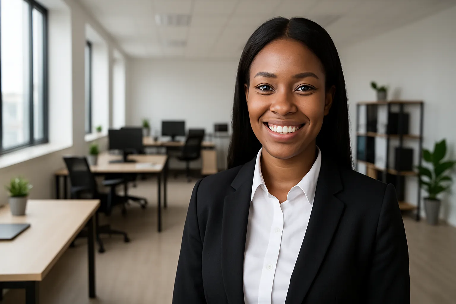 Woman smiling towards the camera