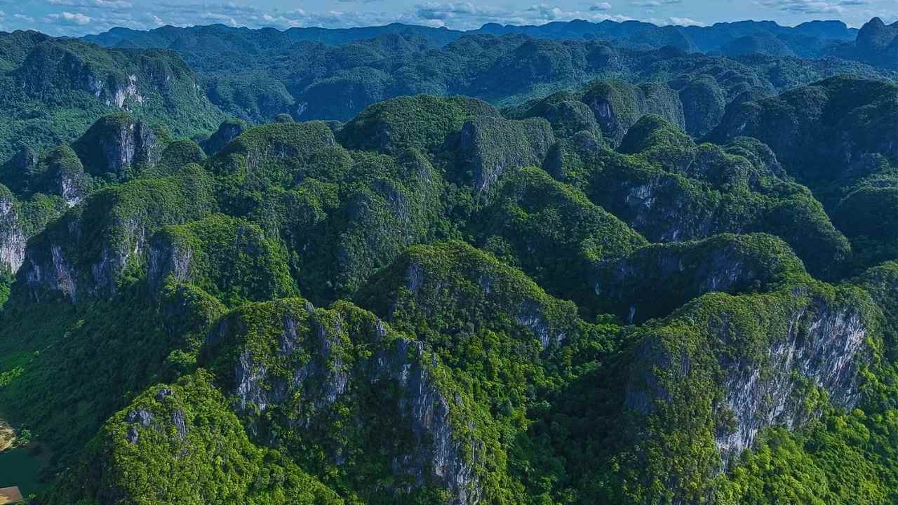 The endless green karst mountains of Phong Nha - Ke Bang National Park in Quang Binh.