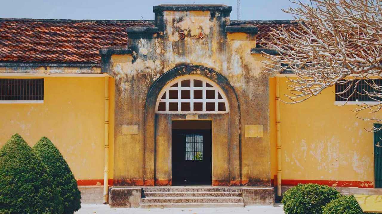 The historic, French-era entrance to Buon Ma Thuot Penitentiary.