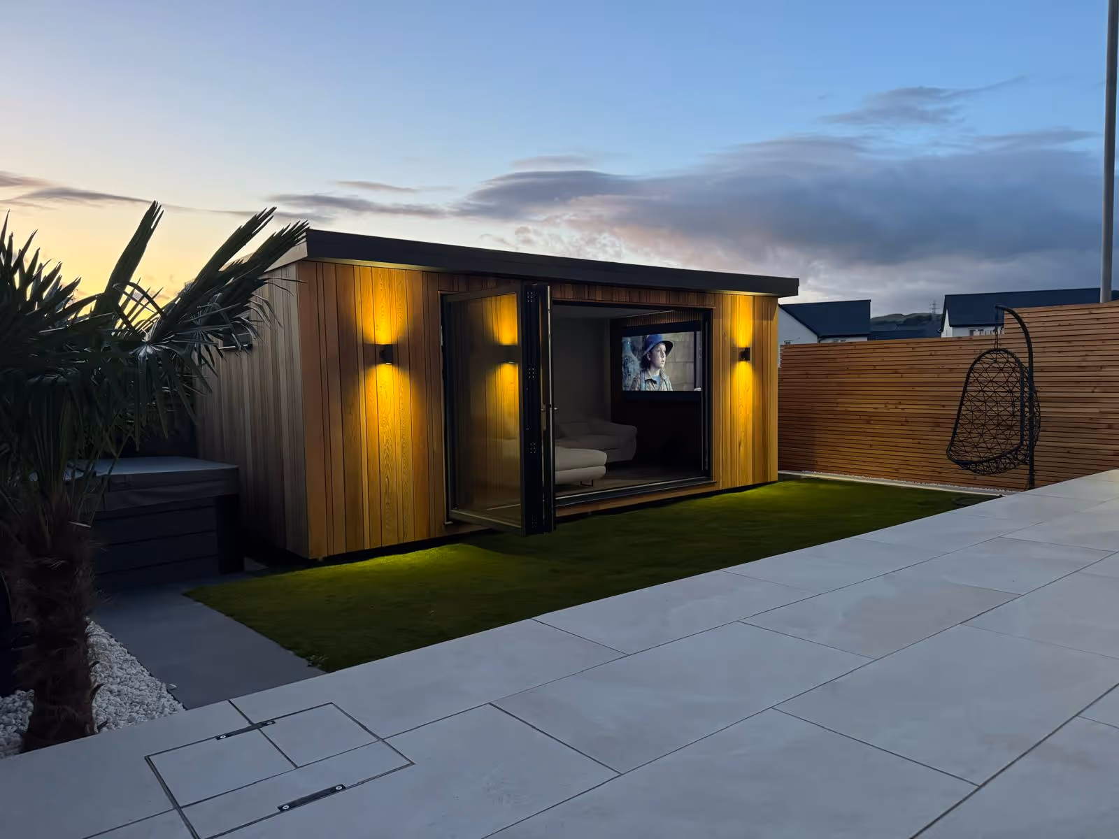 Bespoke cedar clad insulated garden room in Kendal built by Garden Room Design.
