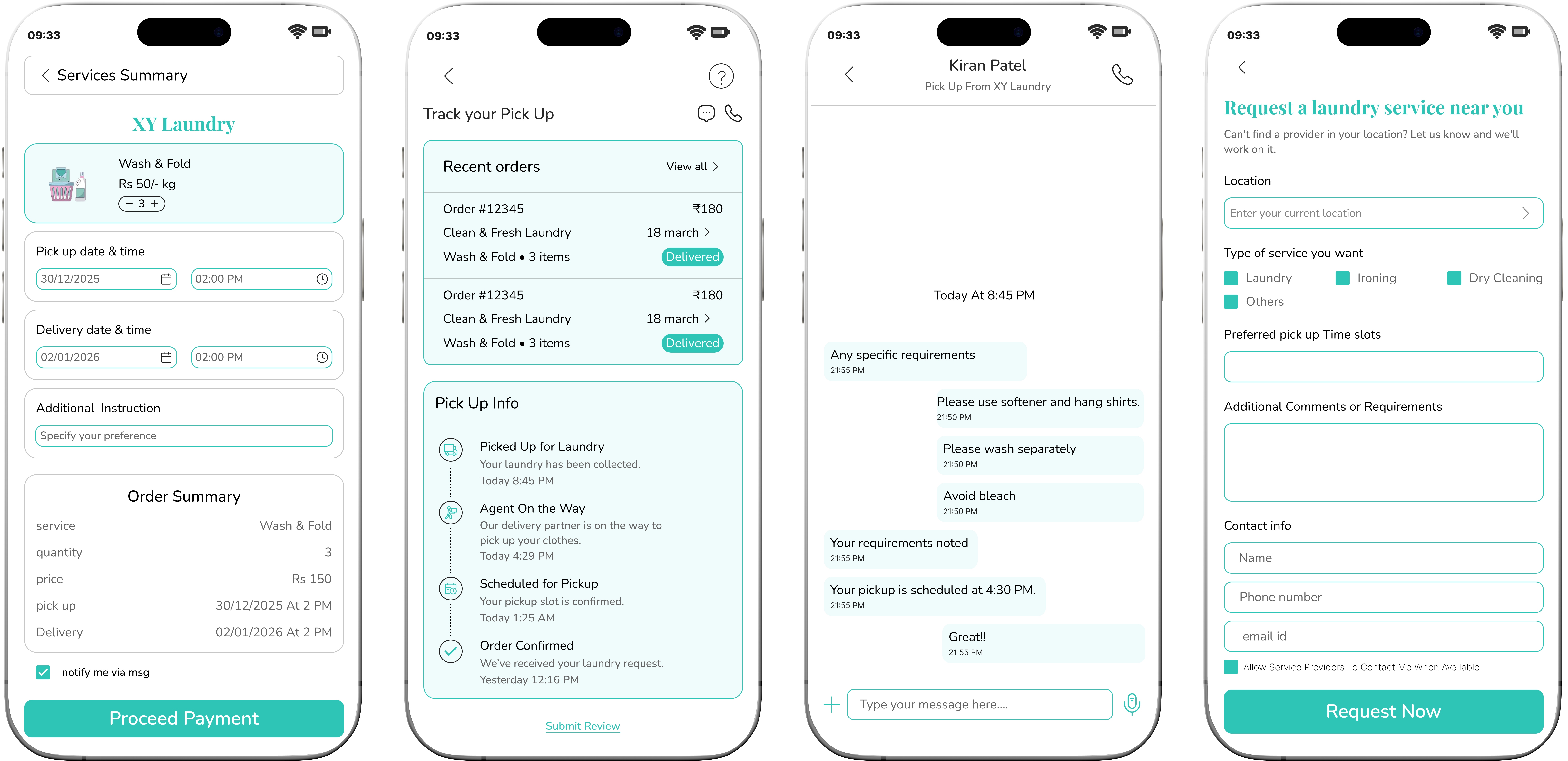 Laundry App High Fidelity Design