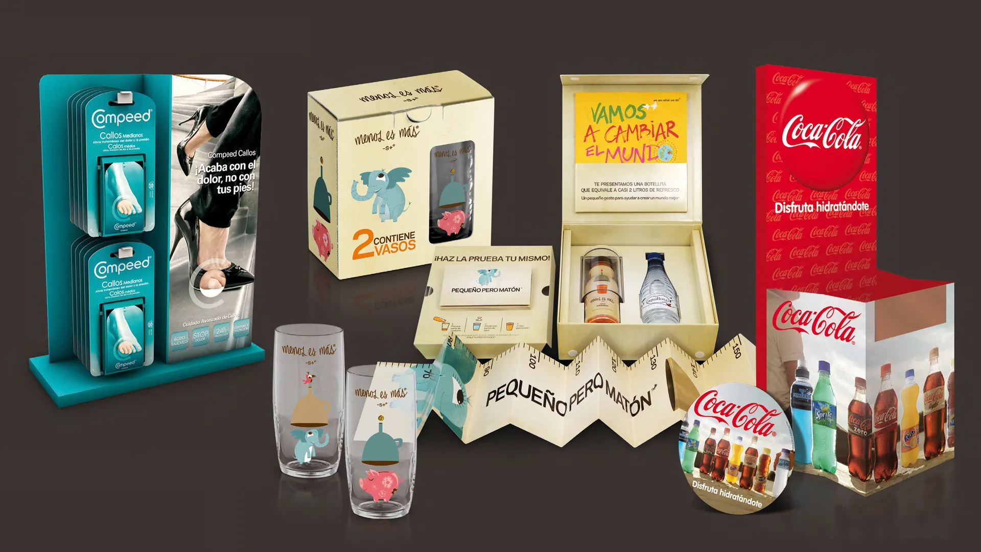 Plav de varias piezas de coca-cola y compeed