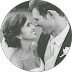 Black and white photo of a bride and groom on their wedding day.
