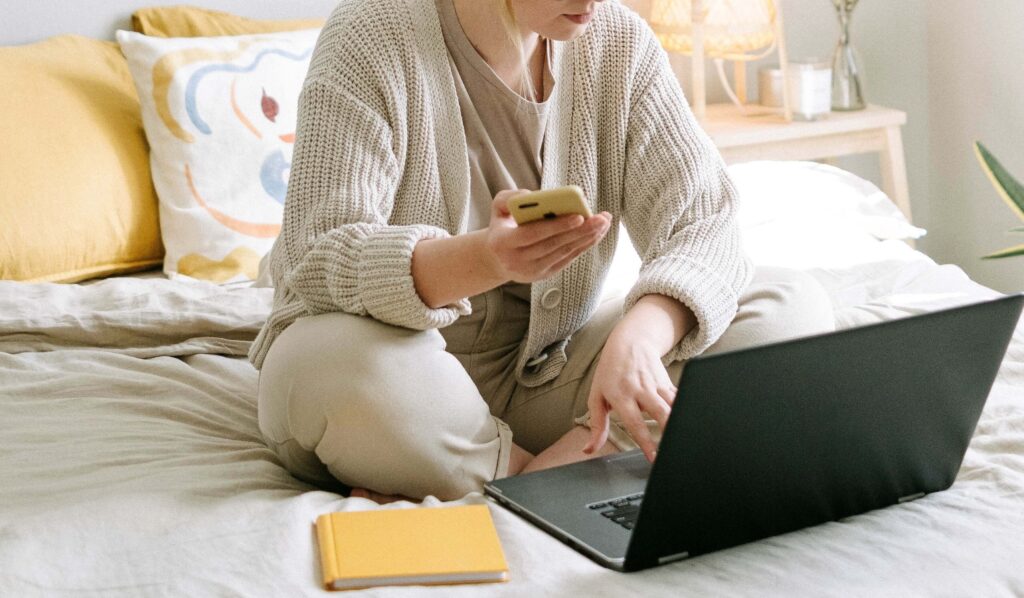 Online shopper on their laptop
