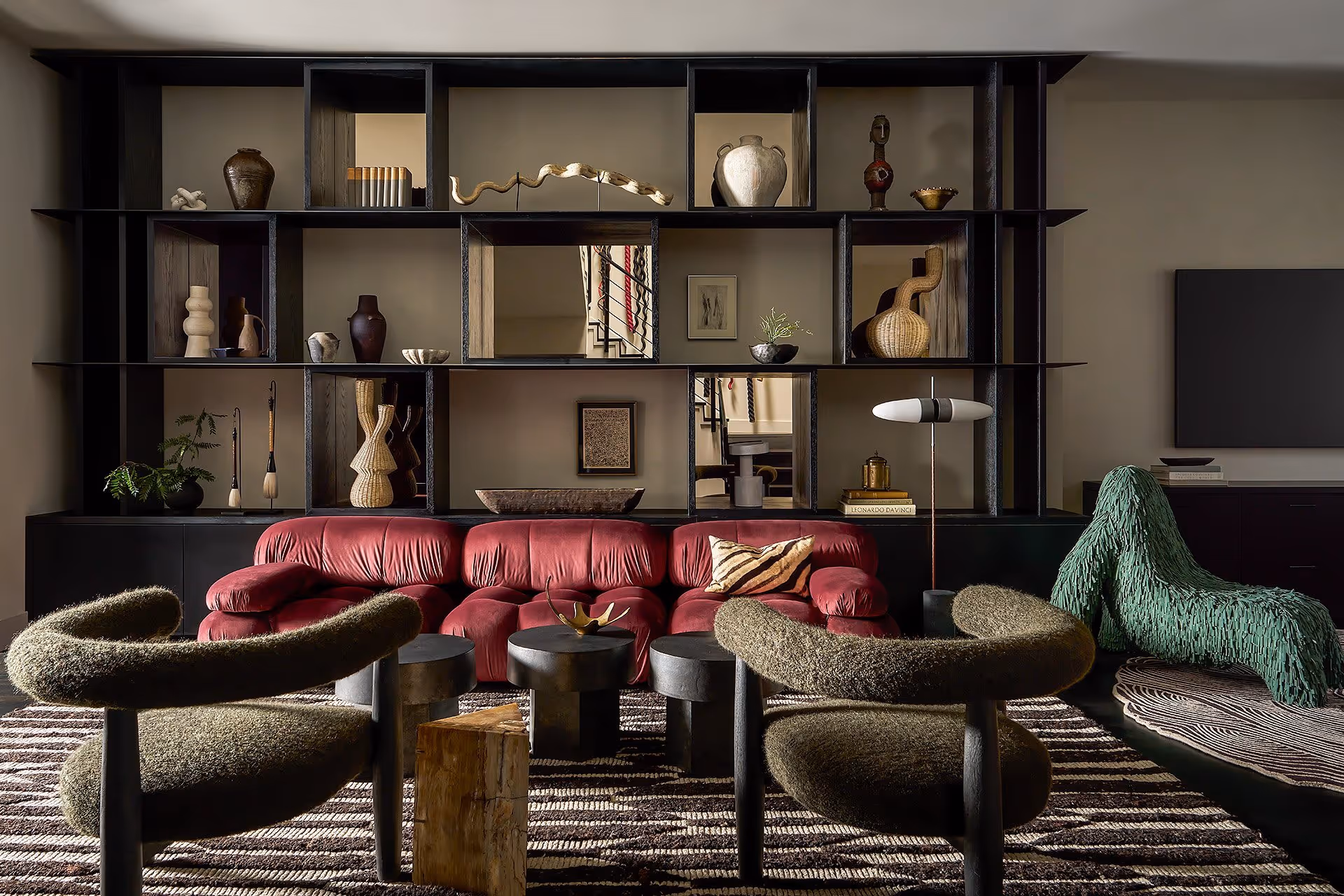 Interior renovation of living space with luxurious finishes