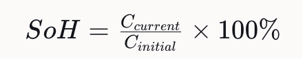 State of Health formula for ev batteries