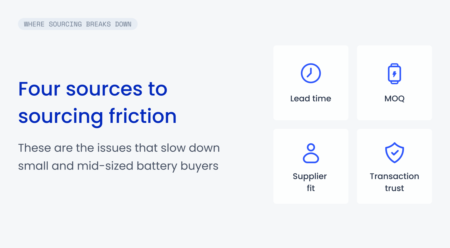 Four sources to sourcing friction for battery buyers