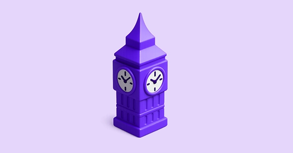 3D illustration of the Big Ben in London, representing GoodHabitz London office.