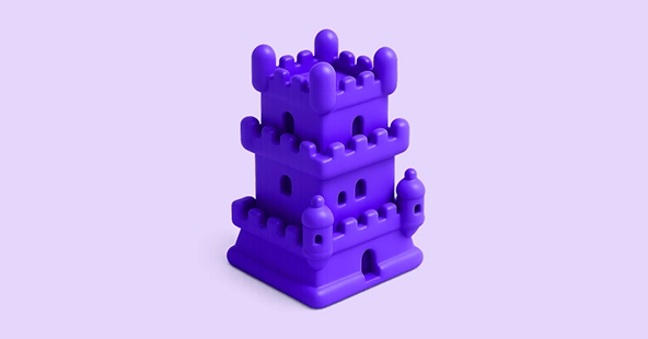 3D illustration of the Castelo de São Jorge, Lisbon's historic hilltop fortress, symbolizing GoodHabitz Lisbon office.