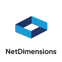 Logo of NetDimensions LMS.