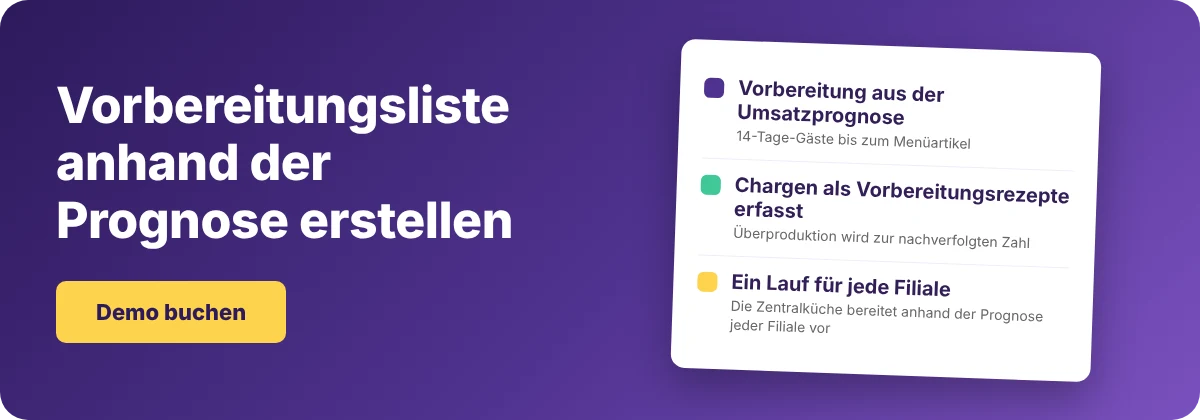 Demo mit Supy buchen - Restaurantvorbereitungsliste