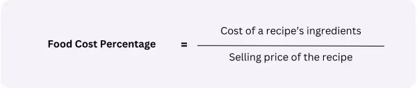 Food Cost Percentage formula