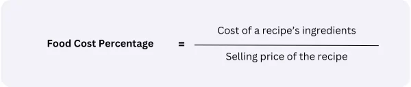 Food Cost Percentage formula