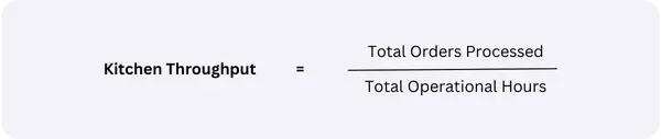 Restaurant metrics : Kitchen throughput formula