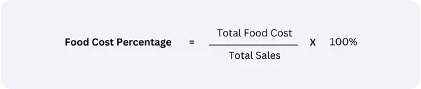 Restaurant metrics : food cost percentage formula
