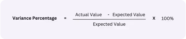 Restaurant metrics : variance percentage formula
