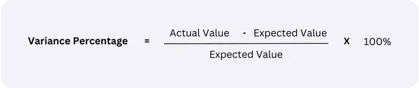 Restaurant metrics : variance percentage formula