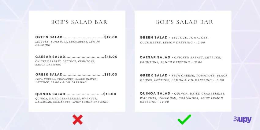 Menu engineering menu best practice 1