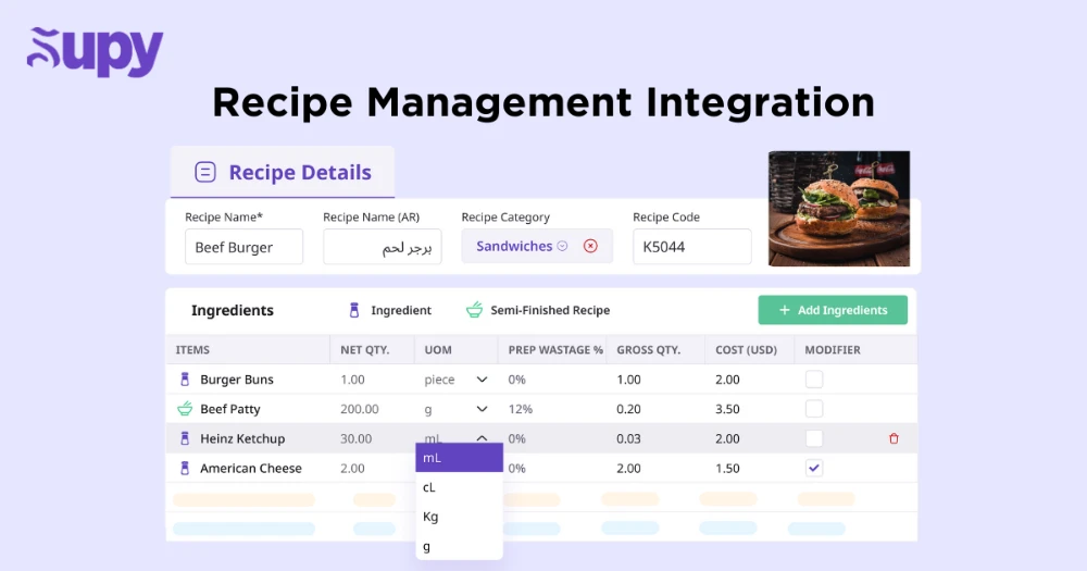 Recipe Management Integration